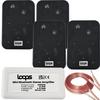 Loops Wireless Bluetooth Amplifier & 4x 70W Wall Corner Speakers Kit HiFi Amp System thumbnail 2