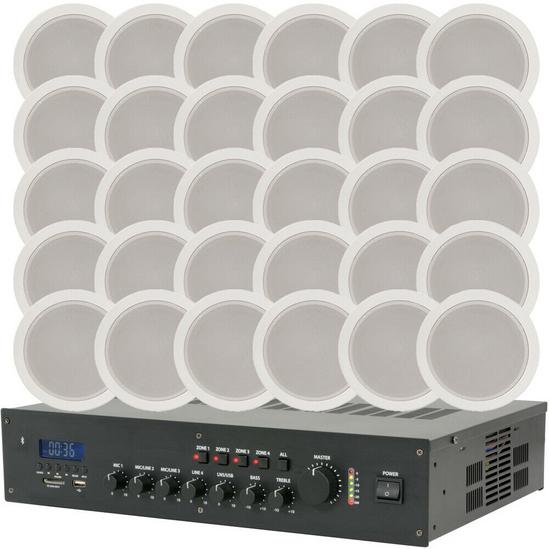 Loops PRO Bluetooth 100V Amplifier & 30x Ceiling Speaker Kit Background Music System 1