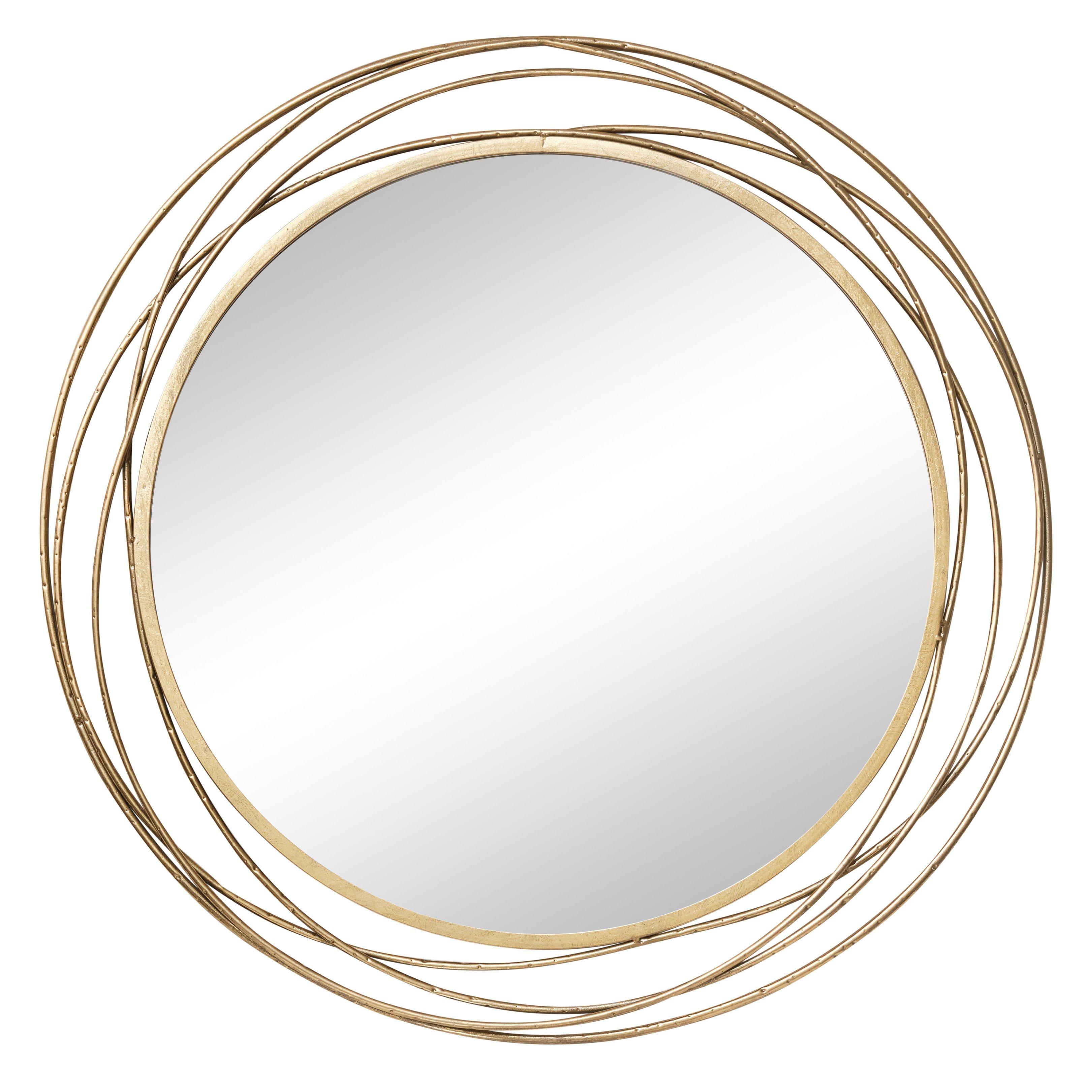 Large Round Gold Mirror 88cm X 85cm