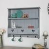 Melody Maison Large Grey Wall Shelf With Heart Drawer Storage thumbnail 1