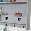 Melody Maison Large Grey Wall Shelf With Heart Drawer Storage thumbnail 3