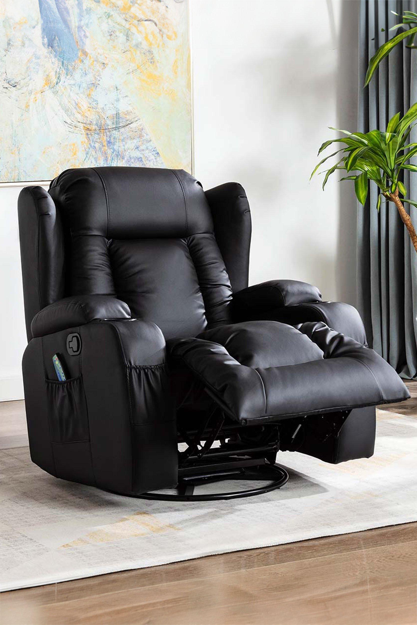 Caesar Bonded Leather Recliner Rocking Swivel Heat & Massage Chair
