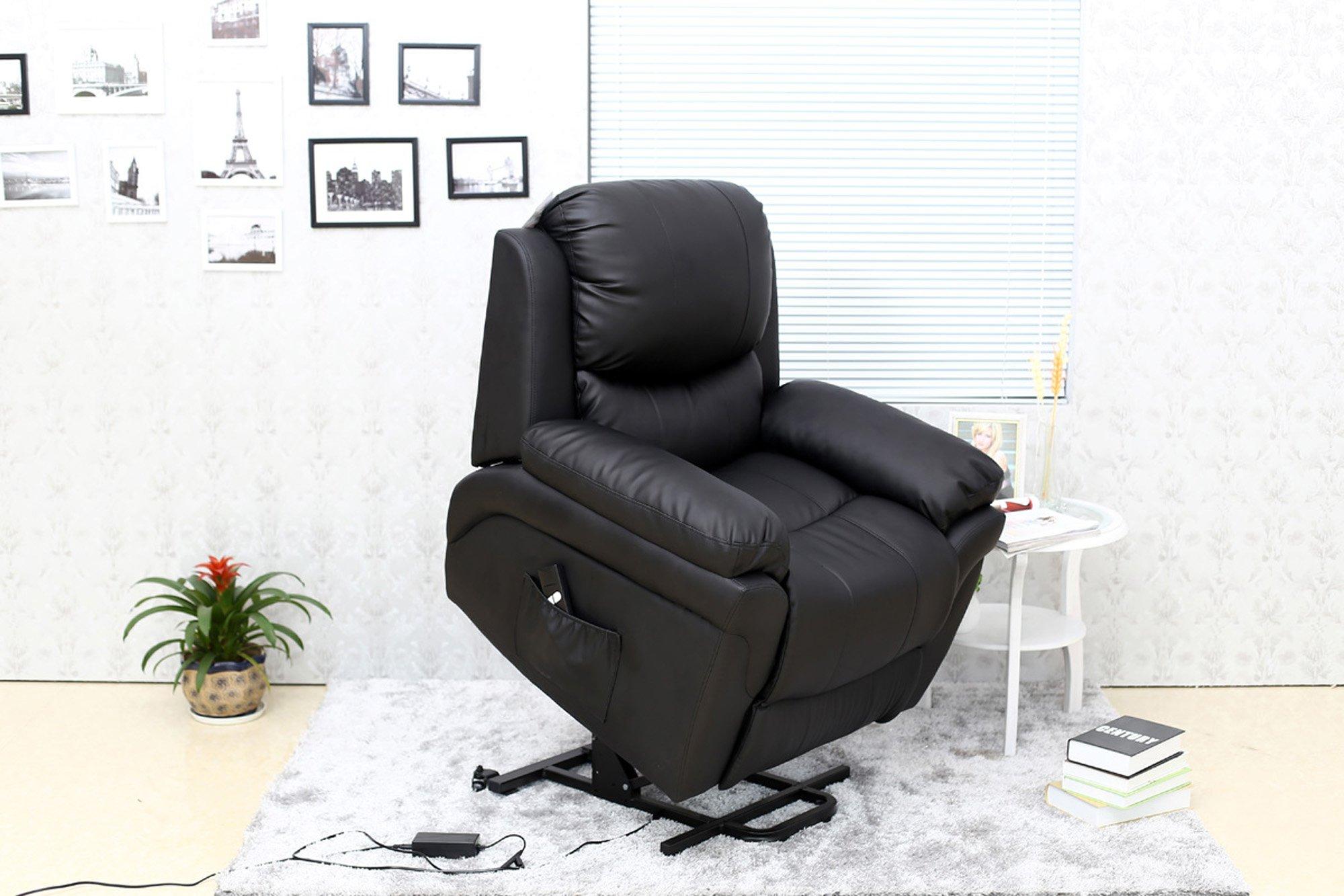 Madison Single Motor Electric Rise Recliner Bonded Leather Lift Chair