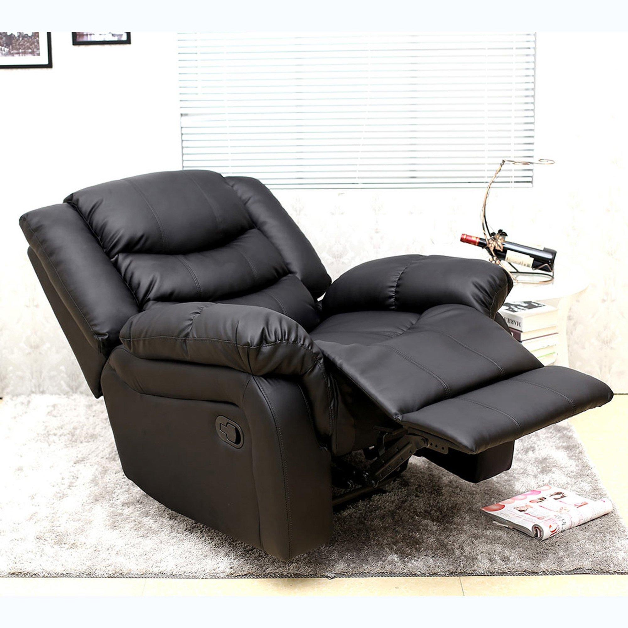 Seattle Manual Recliner Armchair Home Lounge Bonded Leather Chair