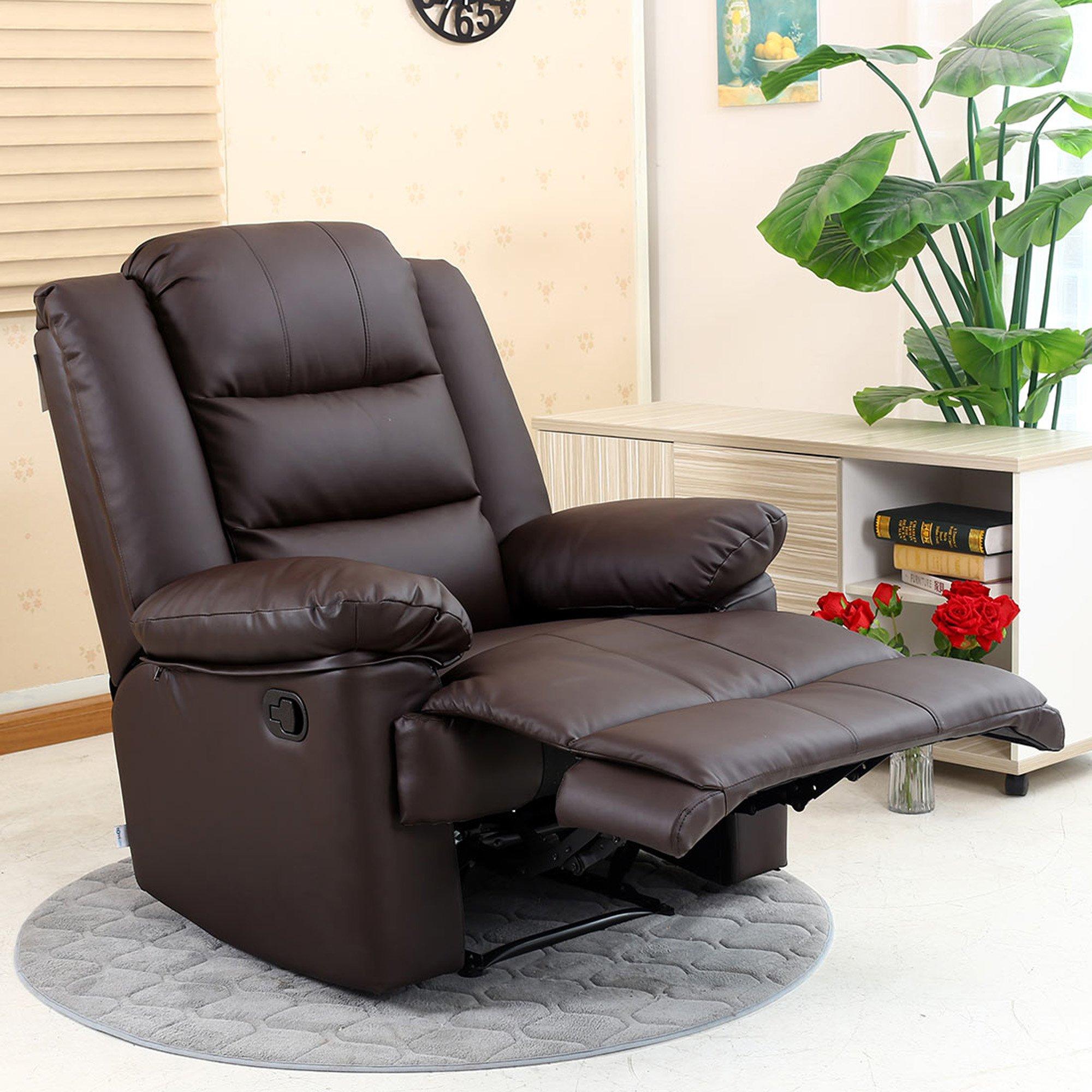 Loxley Bonded Leather Manual Recliner Armchair Sofa Home Lounge Chair