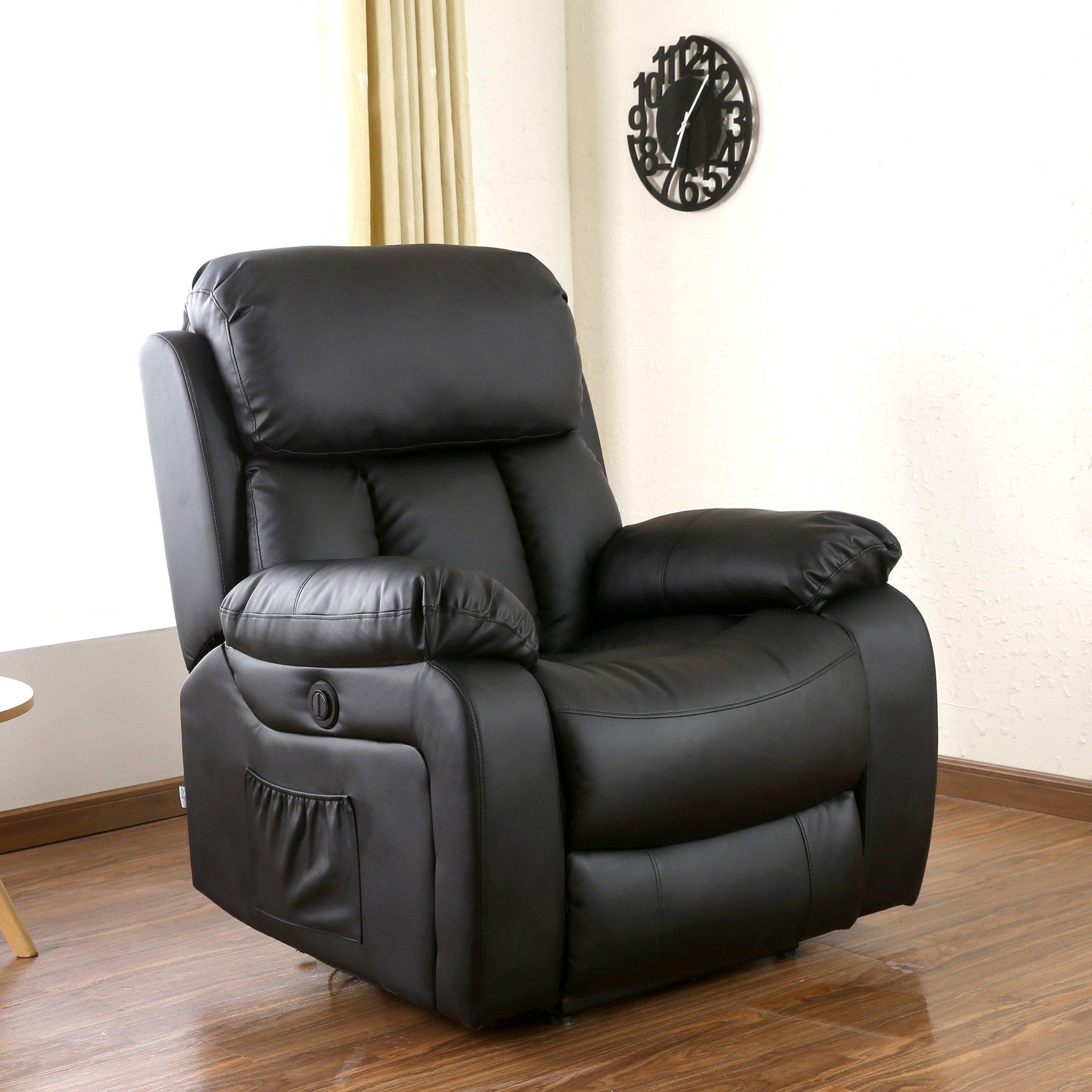 Chester Electric Bonded Leather Automatic Recliner Heat & Massage Chair
