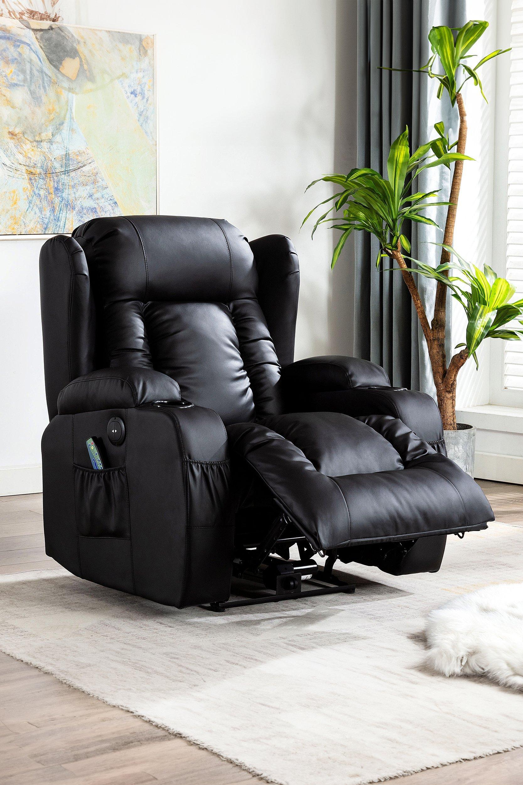 Caesar Electric Bonded Leather Automatic Recliner Heat & Massage Chair