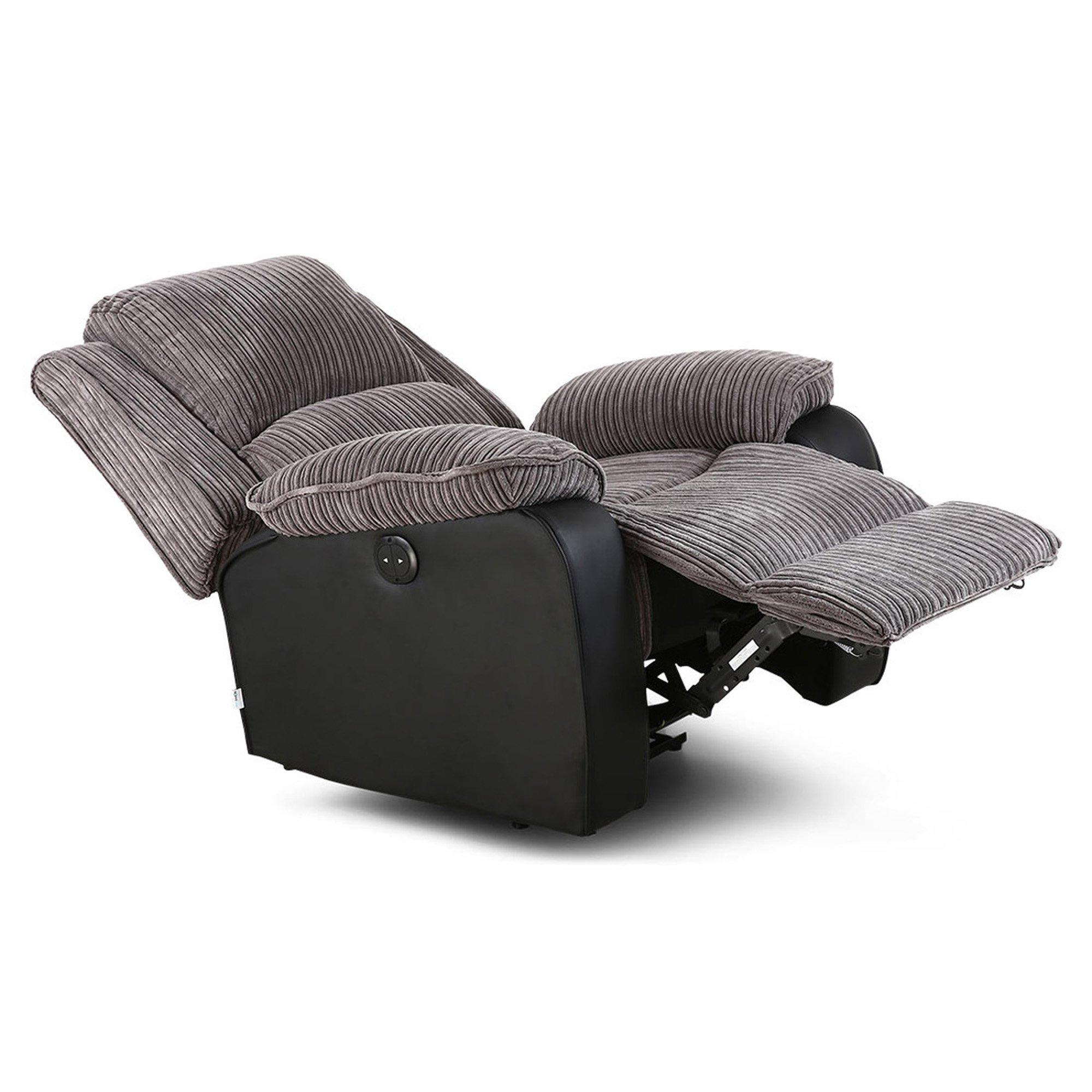 Postana Jumbo Cord Fabric Electric Reclining Armchair Recliner Chair