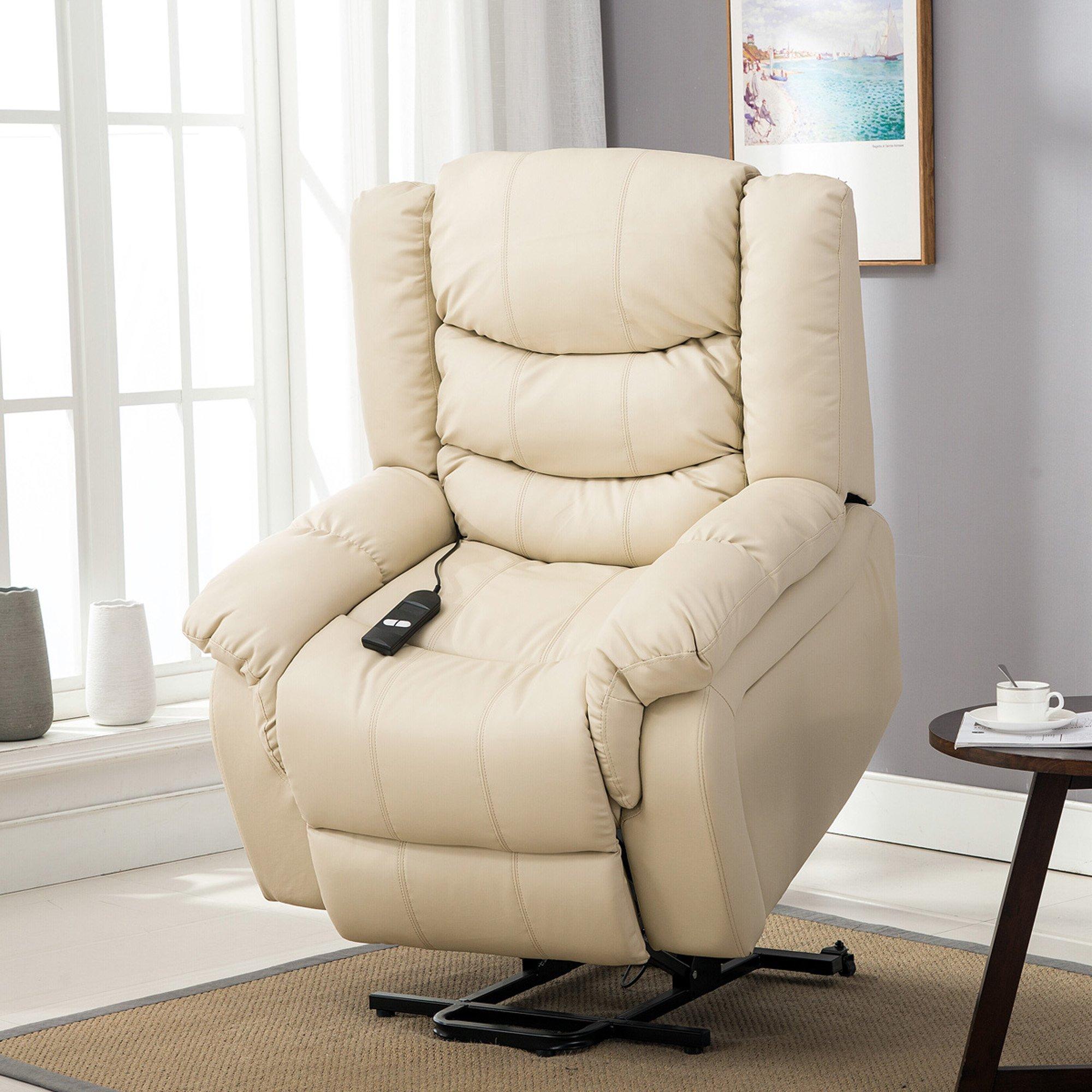 Seattle Electric Single Motor Rise Recliner Bonded Leather Chair
