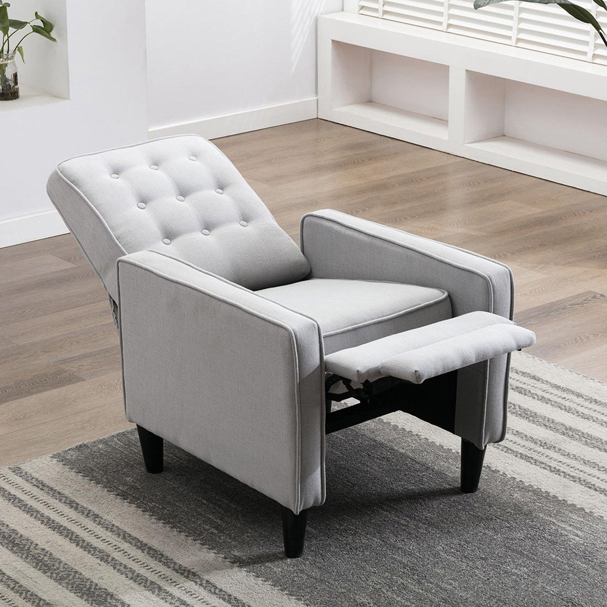 Kenton Modern Fabric Pushback Recliner Armchair Sofa Accent Chair