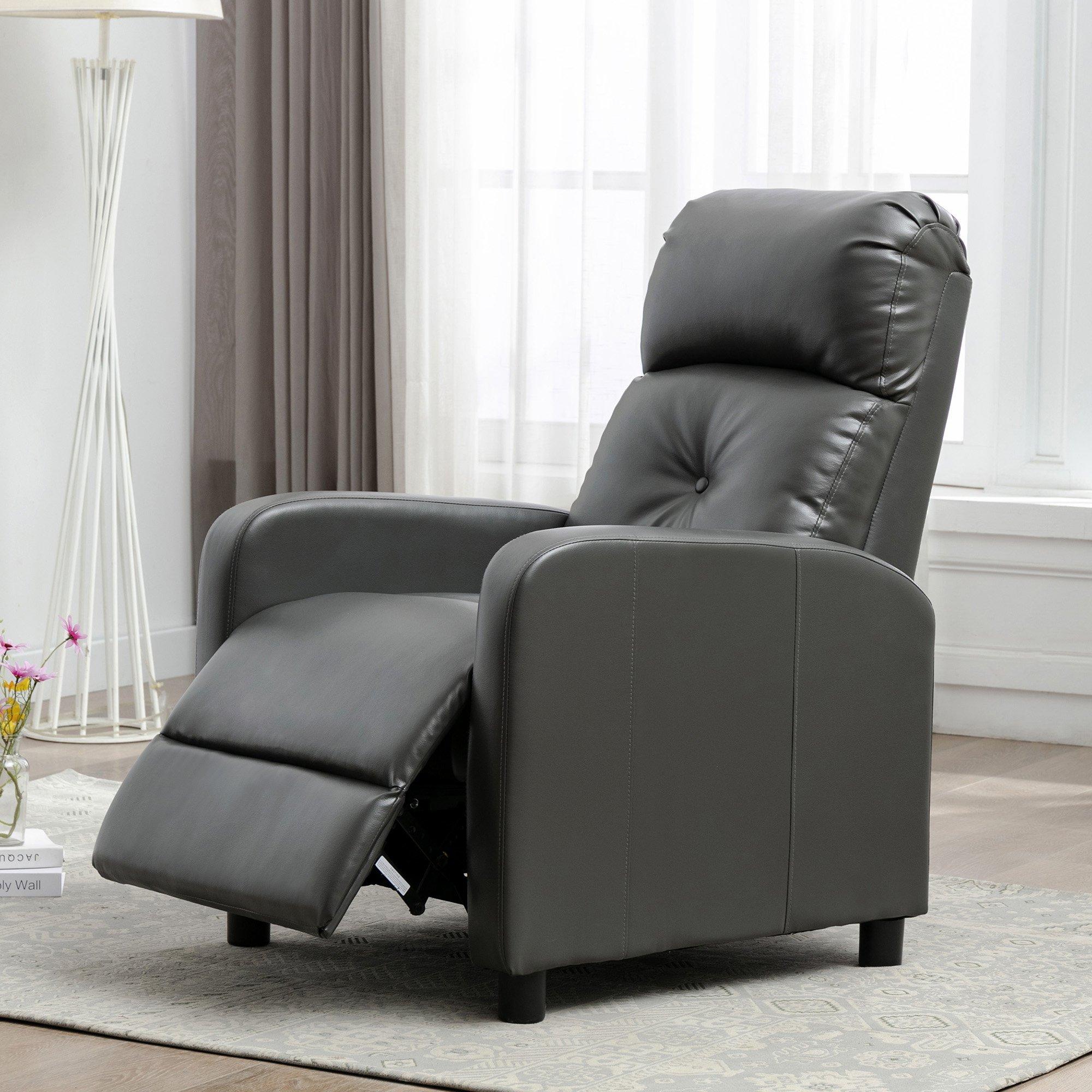 Milton Modern Pushback Recliner Armchair Sofa Compact Reclining Chair