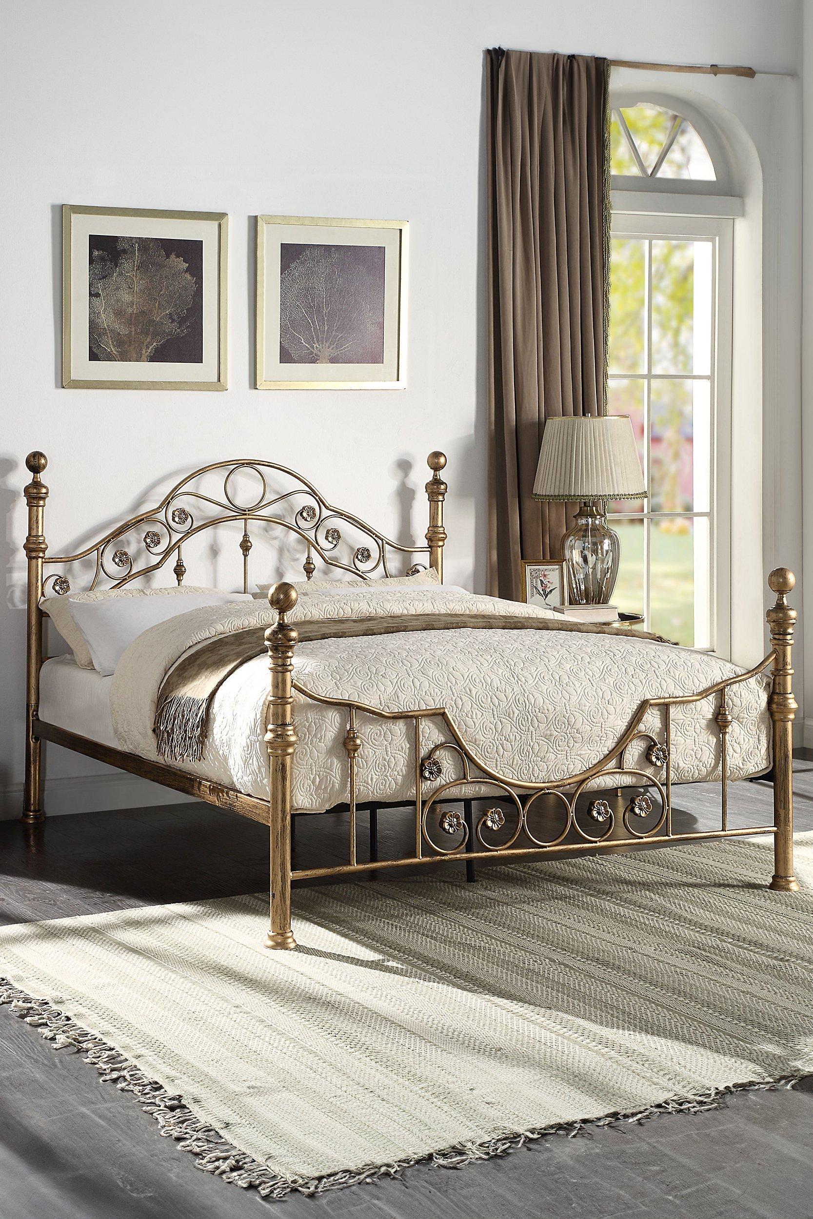 Letchworth Vintage Victorian Style Antique Metal Bed Frame