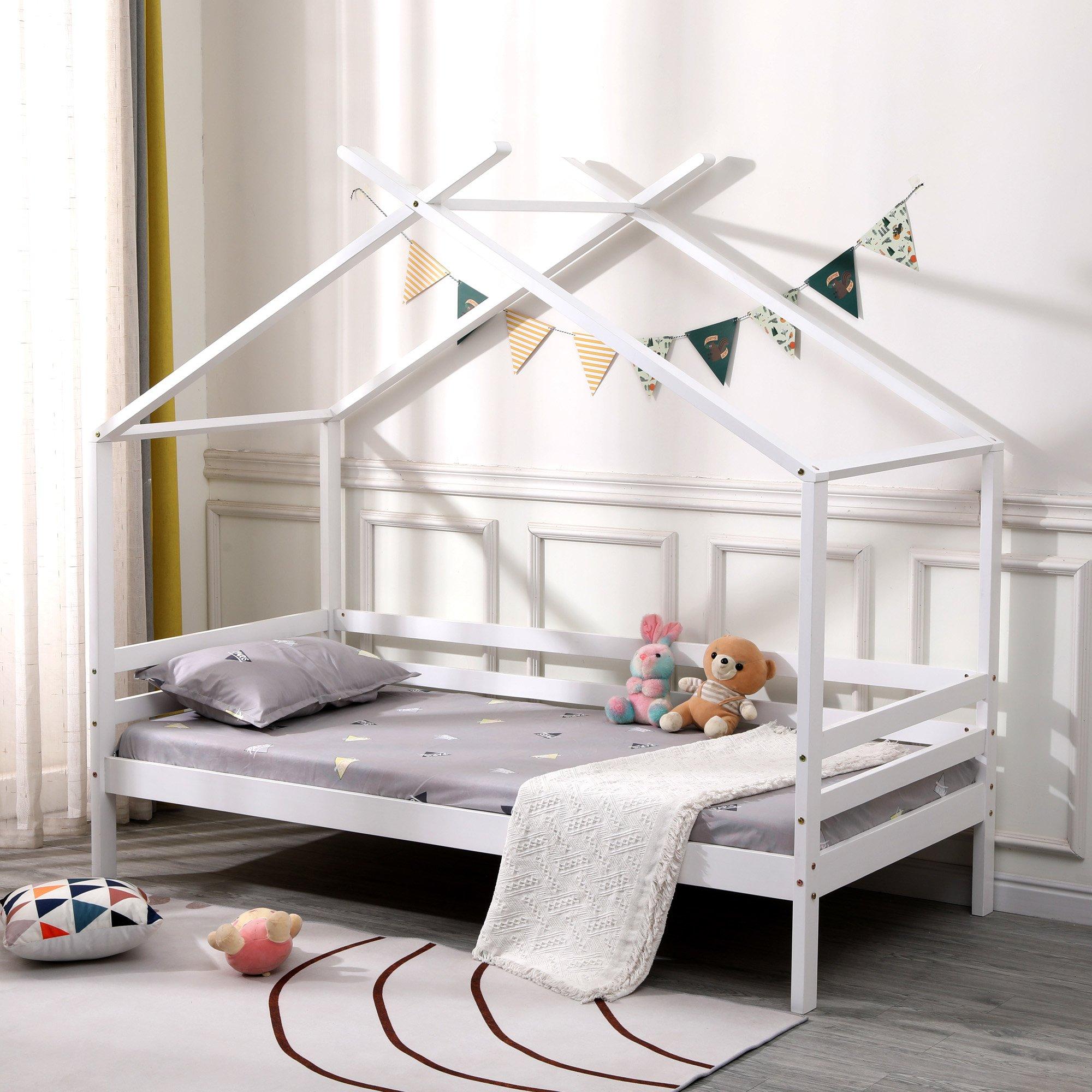 Teddy Kids Childrens Wooden House Treehouse Single Bed Frame
