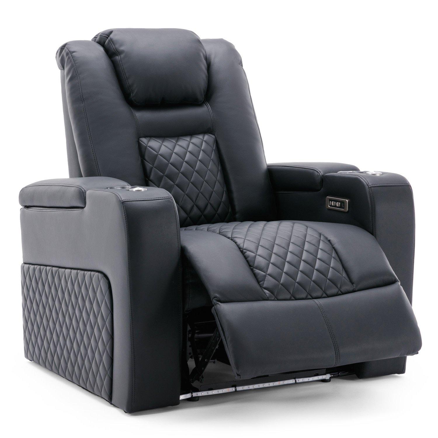 Broadway Cinema Electric Recliner Chair USB Charging LED Base