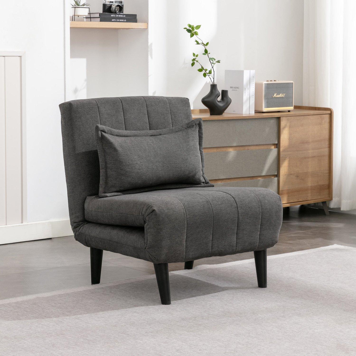 Harper 1 Seater Folding Clic Clac Fabric Lounge Futon Sofa Bed