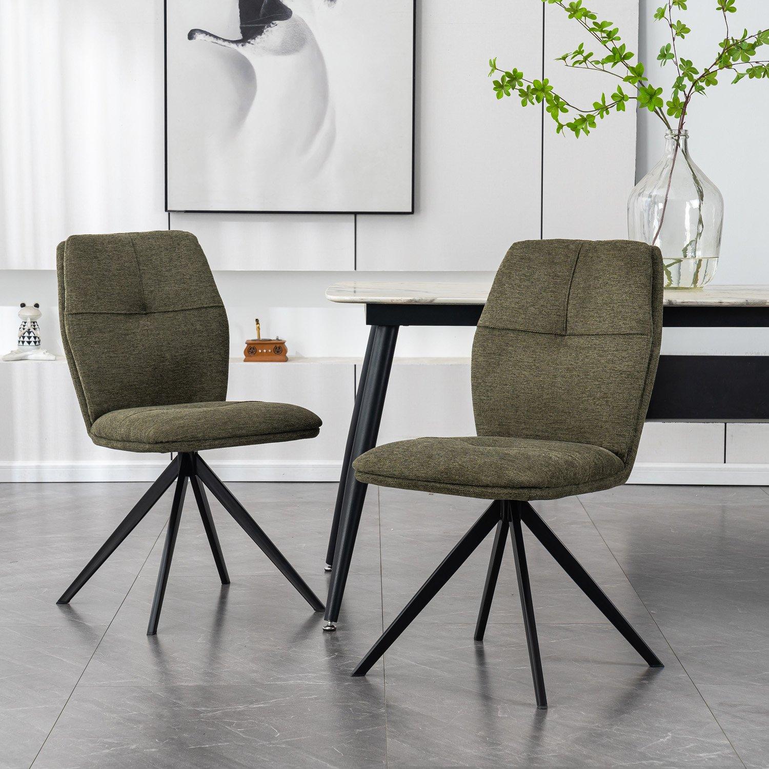 Set of 8 Luna Modern Fabric Dining Chair Padded Seat Metal Legs