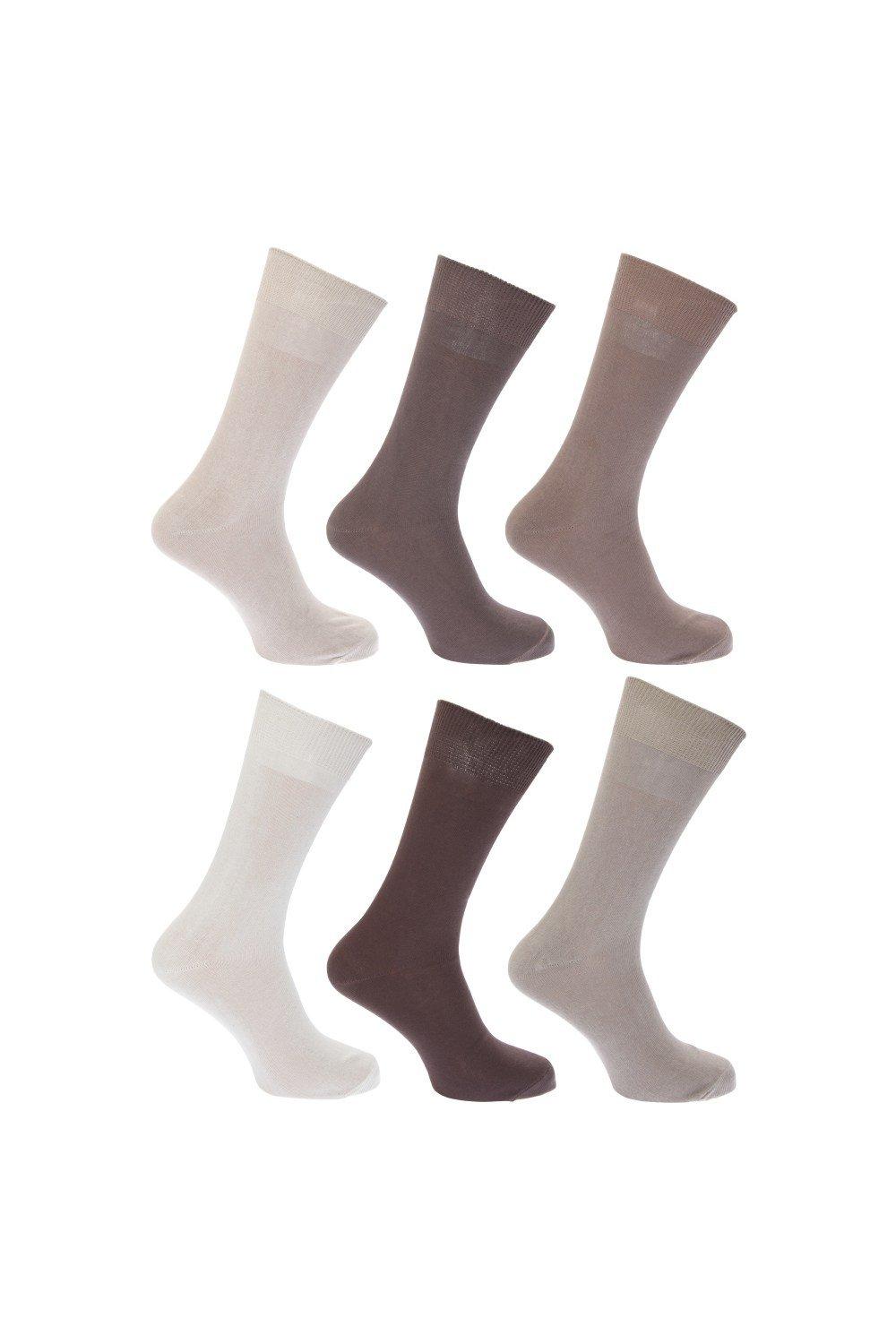 Plain 100% Cotton Socks (Pack Of 6)
