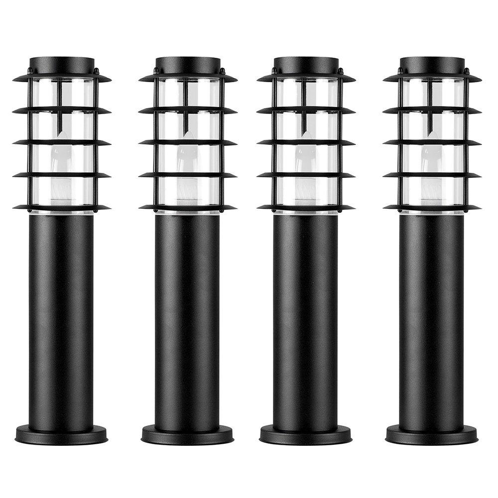 Wharf Pack of 4 Black Outdoor Ground Post Lights