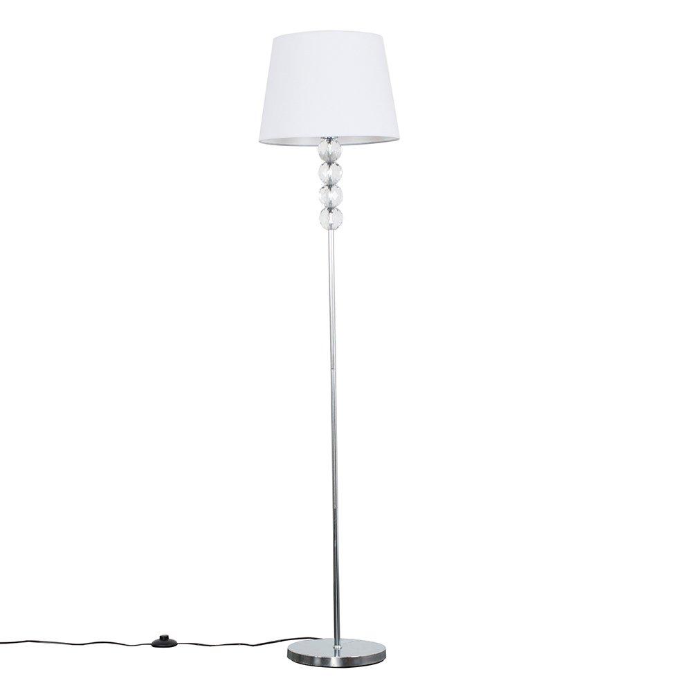 Eleanor Silver Floor Lamp Large White Tapered Shade
