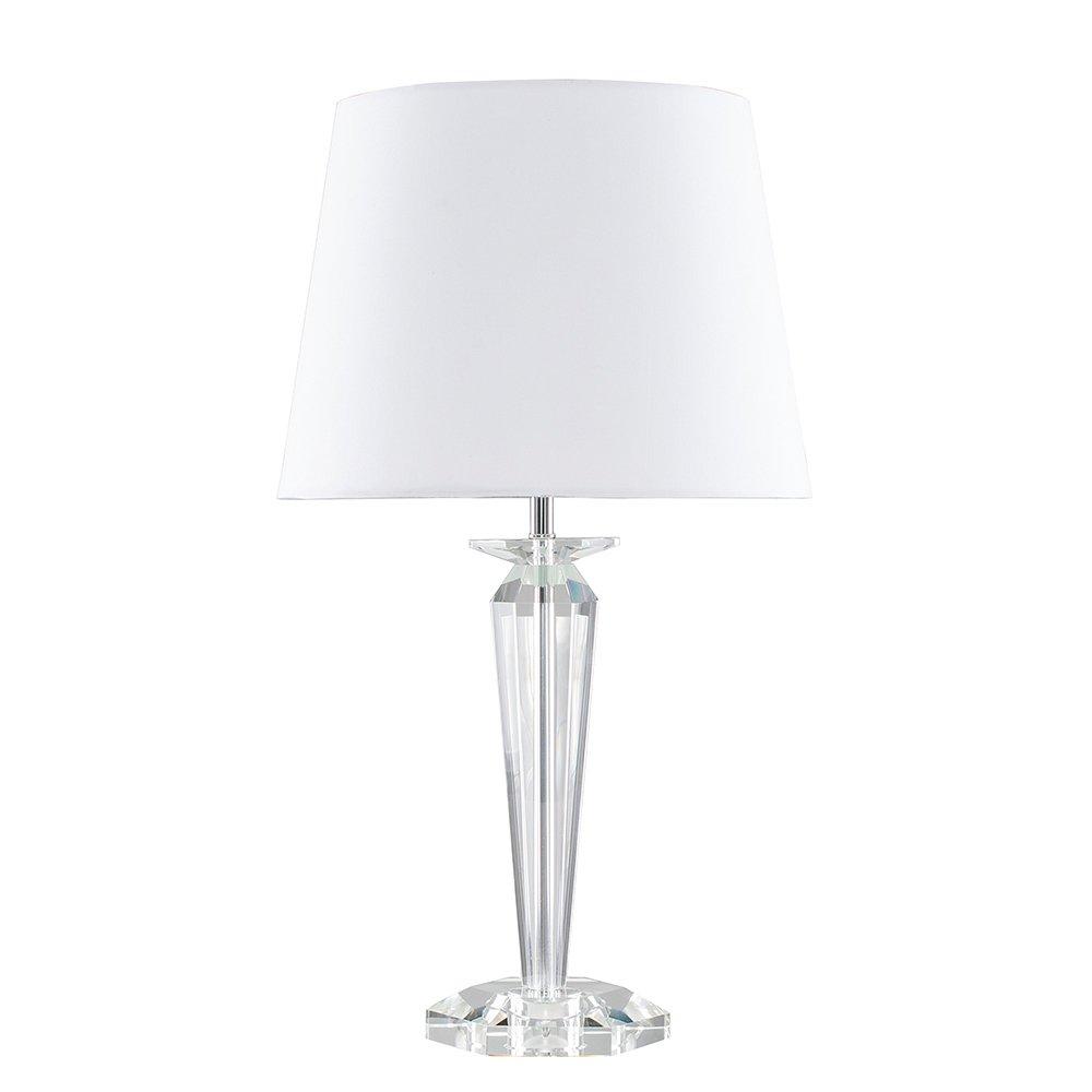 Davenport Extra Large Crystal Table Lamp Large White Tapered Shade