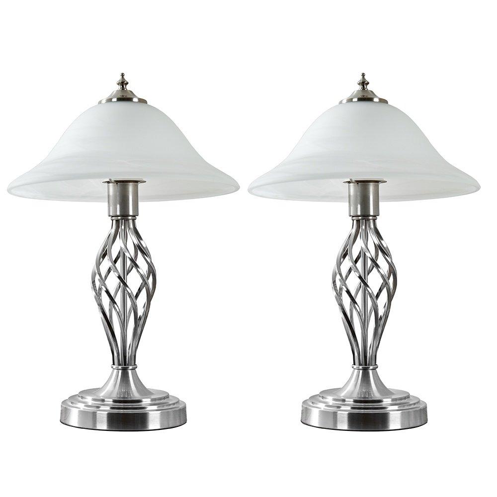 Memphis Pair of Silver Table Lamp