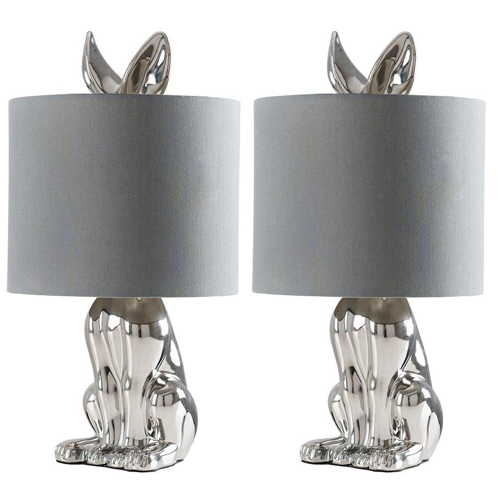 Lepus Pair of Silver Table Lamp