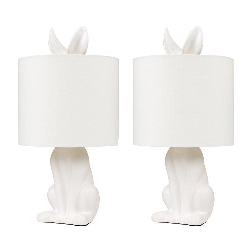 Pair of White Table Lamp
