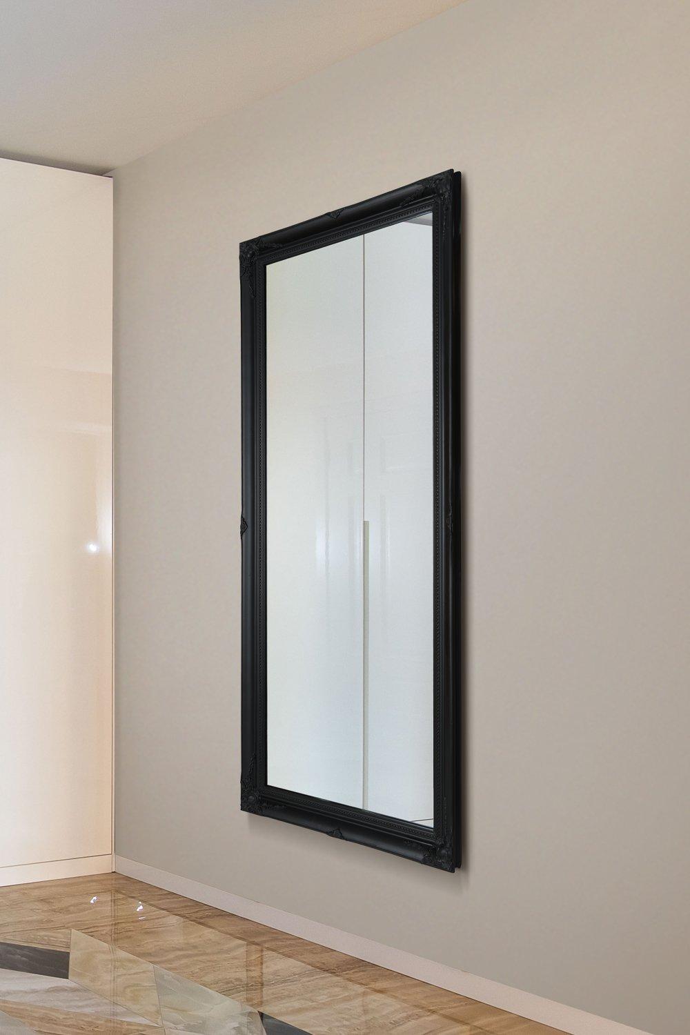 'Hamilton' Black Shabby Chic Design Large Full Length Wall/Leaner Mirror 167cm x 76cm