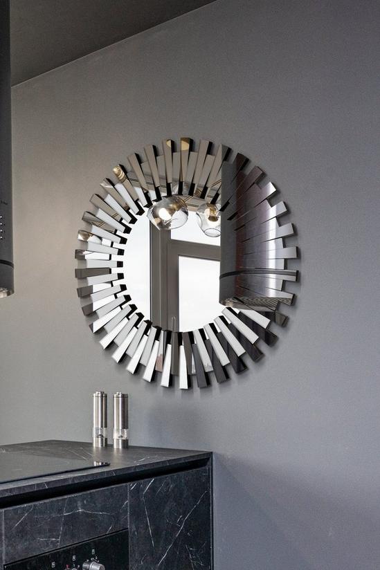 MirrorOutlet 'Starburst' All Glass Stylised Round Wall Mirror 91 x 91 CM 1