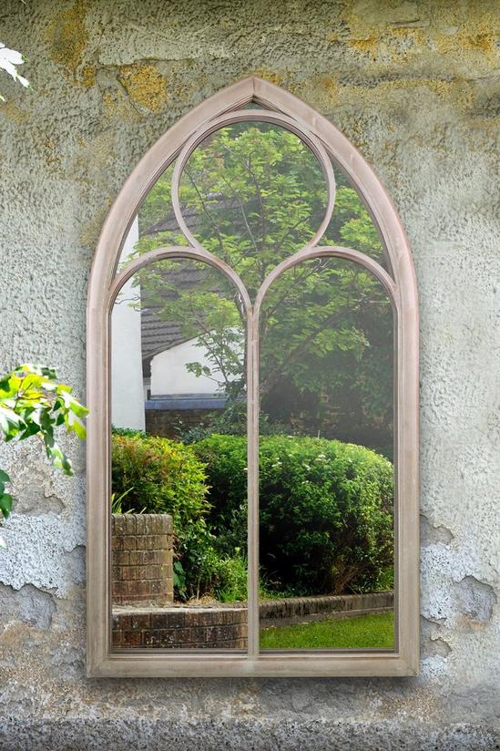 MirrorOutlet 'Somerley' Chapel Arch Metal Garden Wall Mirror 112cm x 61cm 1
