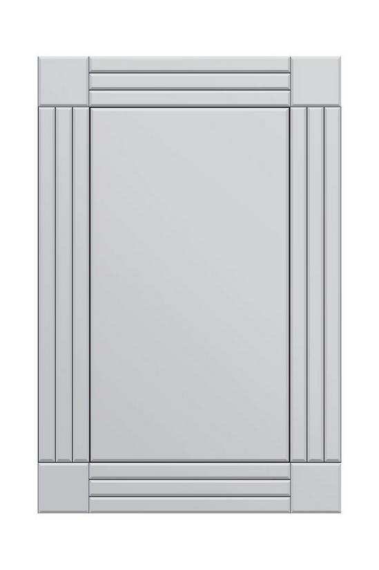 MirrorOutlet 'Milton' All Glass Bevelled Square Corner Wall Mirror 90 x 60 CM 2