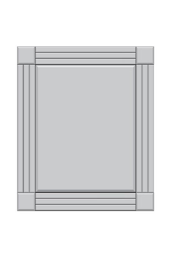 MirrorOutlet 'Milton' All Glass Bevelled Square Corner Wall Mirror 68 x 58 CM 2