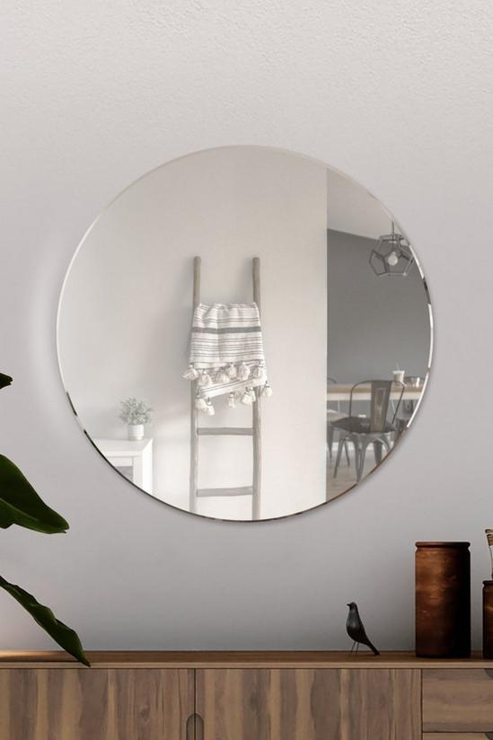 MirrorOutlet All Glass Bevelled Modern Round Wall Mirror 60cm x 60cm 1