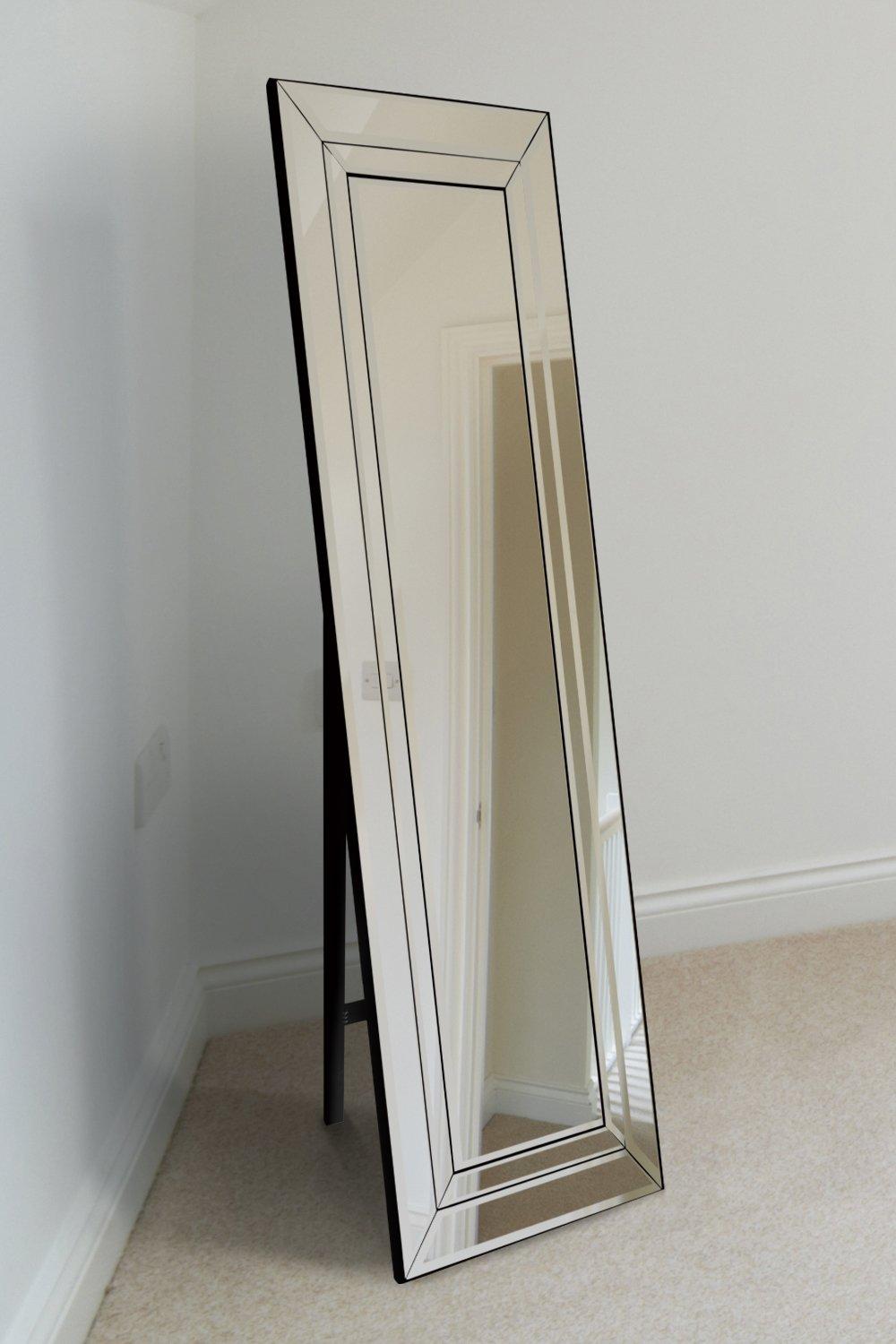 Double Bevelled Large Modern Venetian Cheval Free Standing Mirror 5Ft X 1Ft3 (150 X 40cm)