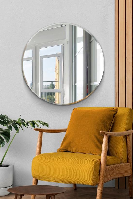 MirrorOutlet All Glass Circular Bevelled Venetian Design Round Wall Mirror 90 x 90CM 1