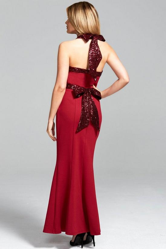 Hot Squash Halterneck Maxi Evening Gown with Sequins 2