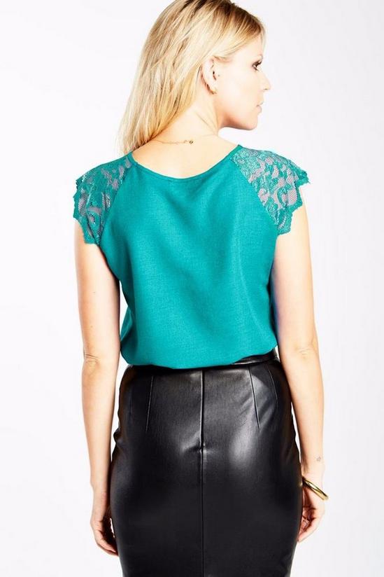 Hot Squash Lace Sleeved Crepe Top 2