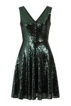 Hot Squash Sequin V Neck Fit and Flare Dress thumbnail 3