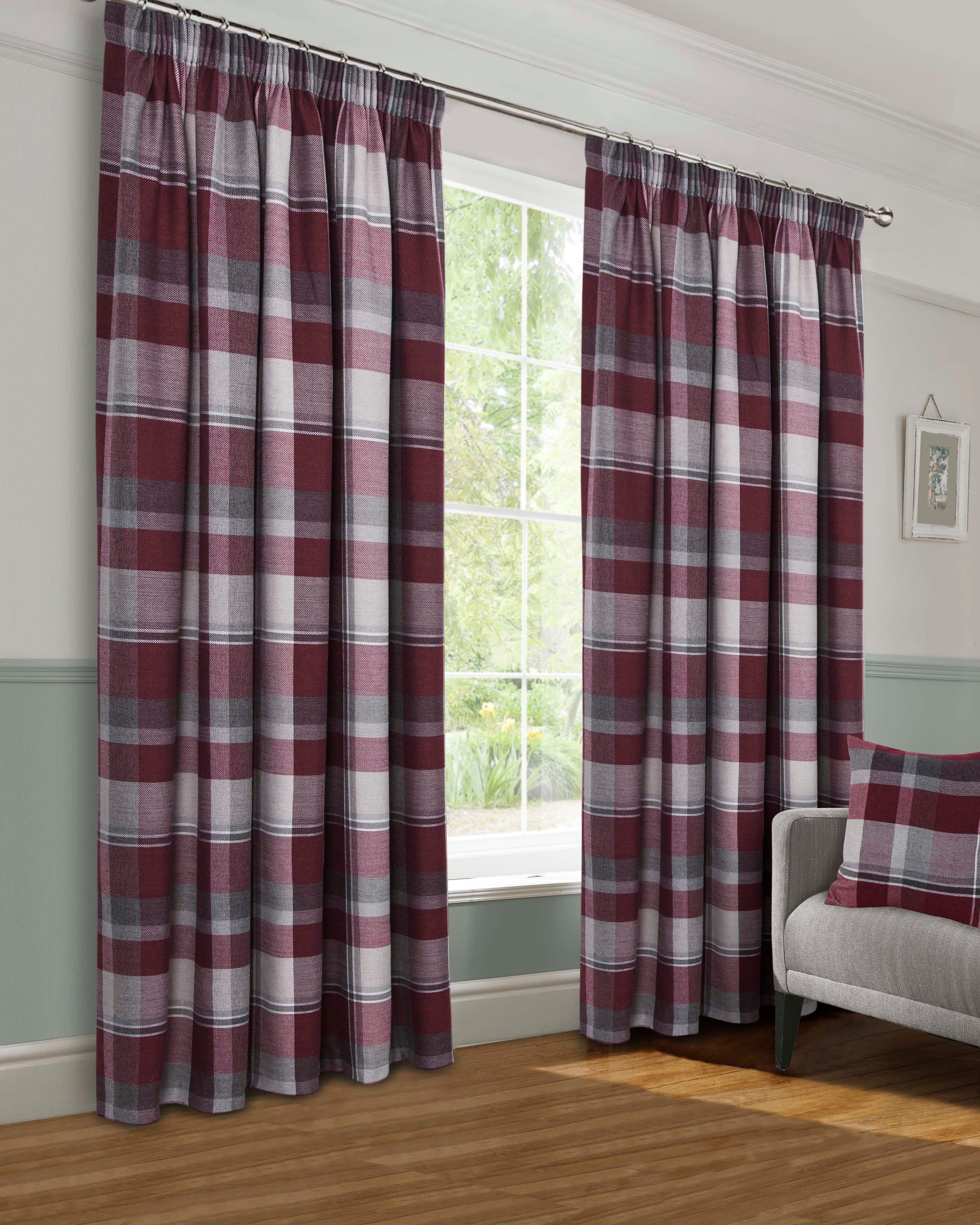 Braemar Faux Wool Fully Lined 3 Inches Pencil Pleat Curtains pair