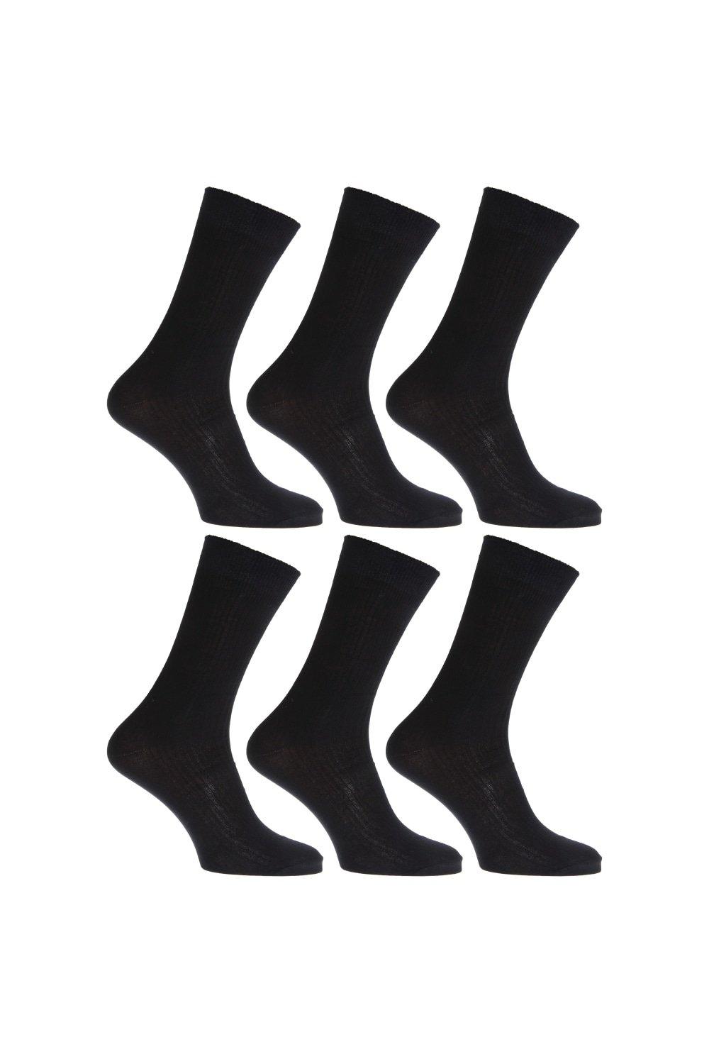 Bamboo Super Soft Work/Casual Non Elastic Top Socks (Pack Of 6)