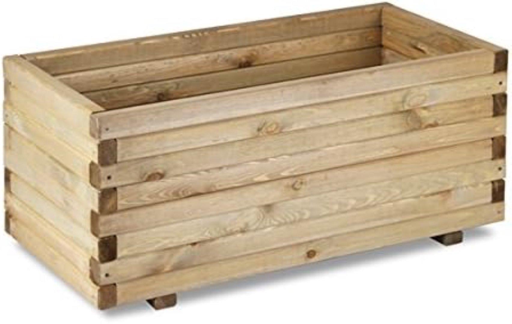 Pine Wooden Raised Bed Outdoor Trough Planed Planter 90cm