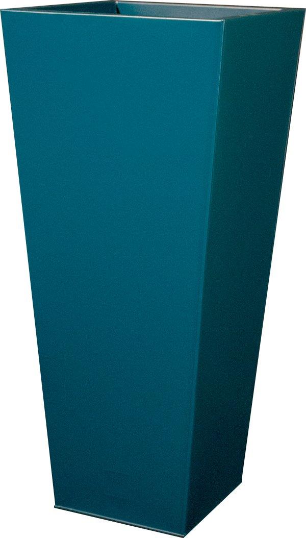 Teal Tall Flared Square Planter Aluzinc Indoor Outdoor Plant Pot 90cm