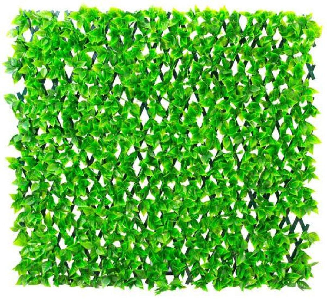 Extendable Artificial Flower Outdoor Screening Trellis Green 1m x 2m