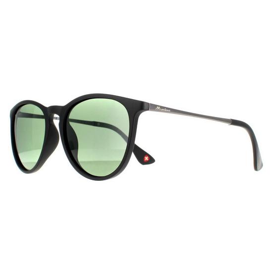 montana Oval Matte Black Green Polarized MP24 Sunglasses 2
