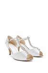 Paradox London Dyeable Satin 'Beccy'  Extra Wide Fit Mid Heel T-Bar Sandals thumbnail 2