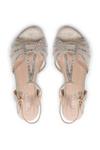 Paradox London Glitter Diamante Mesh 'Jillly' Mid Heel Wedge Extra Wide Fit Sandals thumbnail 3