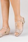 Paradox London Glitter Diamante Mesh 'Jillly' Mid Heel Wedge Extra Wide Fit Sandals thumbnail 4