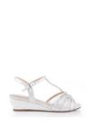 Paradox London Glitter Diamante Mesh 'Jillly' Mid Heel Wedge Extra Wide Fit Sandals thumbnail 1