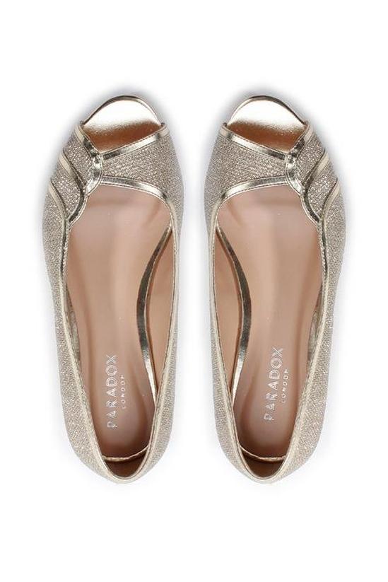 Paradox London Glitter 'Juno' Wide Fit Low Wedge Peep Toe Shoes 3