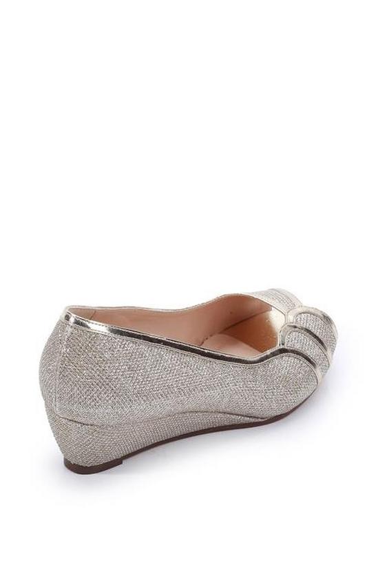 Paradox London Glitter 'Juno' Wide Fit Low Wedge Peep Toe Shoes 5